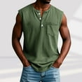 thumbnail image 7 of YFNNUP Men's Summer Tank Tops V-Neck Button Henley Shirts Vintage Sports Sleeveless Shirts, 7 of 7