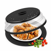 Collapsible Microwave Food Cover, Microwave Splatter Guard with Steam Vent, Dishwasher Safe Kitchen Plate Cover, 1 Pack