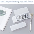 thumbnail image 3 of Pencil Box, 1 Pack Hard Pencil Case with Snap-Tight Lid, Stackable Plastic Crayon Box for Marker, Large Capacity Office Supply Storage Organizer(White), 3 of 7
