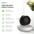 thumbnail image 3 of 4-Pack Zencam WiFi Camera, Indoor Pan Tilt Zoom Home Wireless IP Camera, 720P Dome Cloud Security Surveillance System with Two-Way Talk for Home, Pet, Nanny Cam, Baby Monitor White (4PACK-M1W), 3 of 5