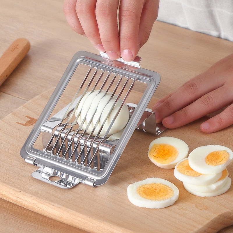 Shop for Stainless Steel 3 in 1 Wire Boiled Egg Slicer Cutter Wedge Half  and Soft Vegetables Kitchen Tool (Blue) at Wholesale Price on