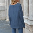 thumbnail image 4 of Vedolay Women's Cardigan Sweater Long Sleeve Open Front Loose Sweaters Coat 2023 Blue,L, 4 of 5