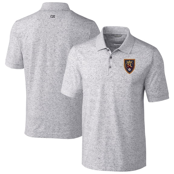 Men's-Cutter & Buck  Gray Real Salt Lake Advantage Tri-Blend Space Dye Polo
