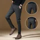 thumbnail image 3 of Pantalones elásticos para hombre, de cuadros grises, ajustados, elásticos, con trenzas, para hombre, pantalones de traje, clásicos, de verano 2024, con estilo y económicos, 3 of 5