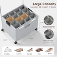 thumbnail image 6 of Shoe Organizer for Closet, Foldable Shoe Storage Box with Wheels and Dividers, Metal Frame, Large Capacity Holds 16-32 Pairs, Clear Cover, 6 of 10