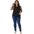 thumbnail image 3 of DARING DIVA Women's Plus Tank Tops V Neck Blouses Basic Tank 1X Black, 3 of 6