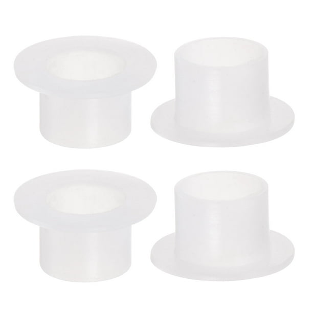 Uxcell 8.4mmx9.8mmx7.7mm Flanged Sleeve Bearings Nylon Bushings, White