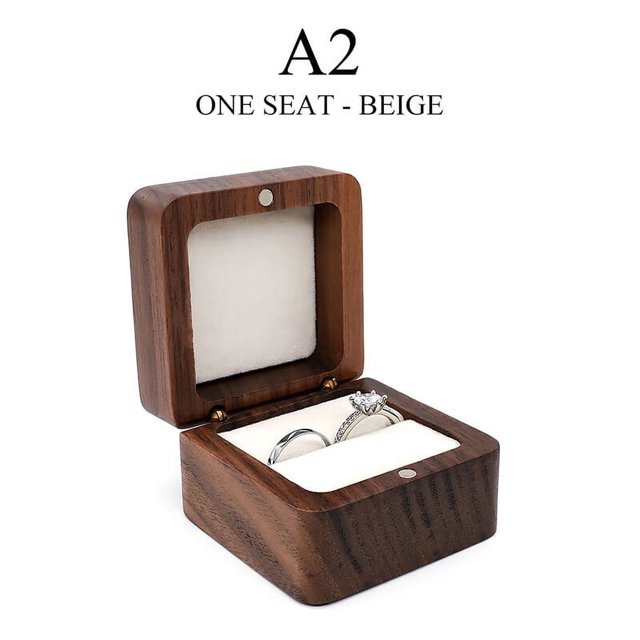 Wood Jewelry Box Wedding Ring Box Earring Rings Organizer Box Gift Package Case