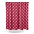thumbnail image 1 of S4Sassy Pink Leaves & Camellias Floral Decorative Waterproof Printed Shower Curtain Roller Hooks Drapes-60 x 70 Inch, 1 of 6