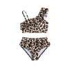Bobifish Toddler Girls Swimsuit Cute Leopard Dot Bikini Swimwear Fresh Stylish Bathing Suit.Sized 4-5T