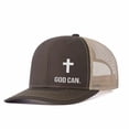 thumbnail image 6 of GOD CAN.Letter Embroidered Color Block Trucker Hat Unisex Adjustable Cotton Breathable Fashion Cap for Travel Daily Wear, 6 of 11