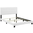 thumbnail image 2 of Modway Amira Tufted Fabric Upholstered Queen Bed Frame With Headboard In White, 2 of 5