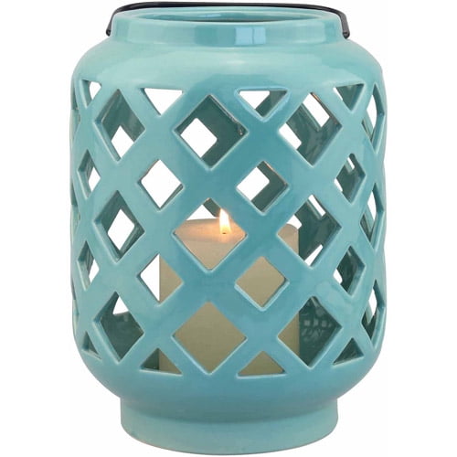 Better Homes and Gardens Teal Ceramic Lantern - Walmart.com - Walmart.com