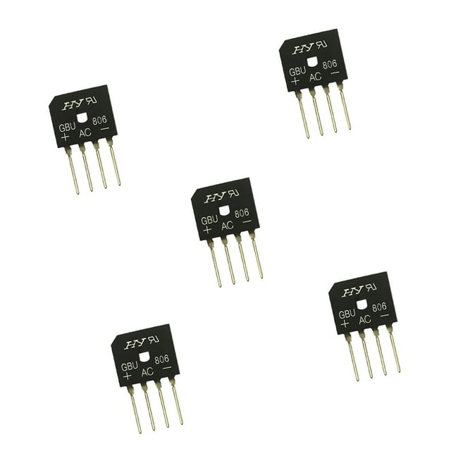 5 Piezas GBU806 Puente Rectificador Diodo Puente 8A 600 V Monofásico 4 piezas Sharpla Puente rectificador