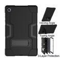 thumbnail image 4 of SOATUTO Lenovo Tab M10 Plus 10.3 inch Tablet Case Hybrid Shockproof Rugged Anti-Impact Protection Cover Built in Kickstand For Lenovo Tab M10 Plus TB-X606F / TB-X606X 10.3 inch(Black+Black), 4 of 6