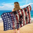 thumbnail image 4 of Garronmavis American Flag Palm Front Car Seat Towel Cover Sweat Stain Resistant with Storage Bag Car Seat Protector Universal Fit for Cars SUV Trucks Sedan Van, 4 of 9