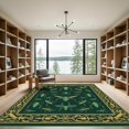 thumbnail image 2 of ODIKA 3'x5' Machine Washable Non-Slip Area Rug, Dark Green Insect Motif High Traffic Rug, Green, 915762, 2 of 7