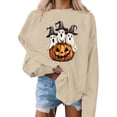 thumbnail image 4 of XUNKUSGA Halloween Sweatshirts for Women Classic Pumpkin Graphic Crewneck Long Sleeve Pullover Tops Casual Loose Shirts for Women S, 4 of 5