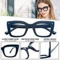 thumbnail image 3 of WEMOOTANTS Women's Reading Glasses 4.0 Square Cat Eye Blue Readers 1.00 1.25 1.50 1.75 2.00 2.25 2.50 2.75 3.0 3.5 4.00 5.0 6.0 Trendy Retro Style, 3 of 5