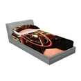 thumbnail image 2 of Ambesonne Vintage Fitted Sheet & Pillow Sham Set, Antique Classic Car, Twinxl, Red Grey, 2 of 2