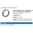 thumbnail image 2 of Front Inner Wheel Seal - Compatible with 2003 - 2009 Chevy C4500 Kodiak 2004 2005 2006 2007 2008, 2 of 2