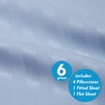 thumbnail image 3 of Dobby Stripe Sheets - 6 Piece 1500 Supreme Collection Fine Brushed Microfiber Deep Pocket Sheet Set - Light Blue, Full, 3 of 3