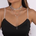 thumbnail image 1 of Collar de cadena con garras de estilo europeo y americano con borlas de diamantes de imitación, cadena de cuello de lujo ligera, collar elegante personalizado para cenas y fiestas, 1 of 6