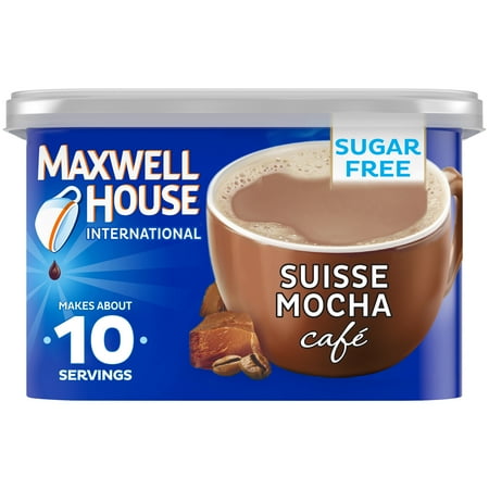 Maxwell House International Suisse Mocha Café-Style Sugar Free Instant Coffee Beverage Mix, 4.1 oz. Canister