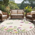 thumbnail image 4 of Large Round Rug 8Ft Washable Non-Slip, Pink Purple Flower Circle Area Rugs for Living Room Bedroom, Spring Vintage Country Floral Leaf Plant Indoor Floor Mats Carpet Runner for Home Decor, 4 of 8