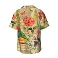 thumbnail image 7 of Picia Vintage Bird Men's Linen Shirts Short Sleeve Cuban Beach Shirts Casual Shirts Button Down Shirt for Men Beach Summer Wedding Shirt-XX-Large, 7 of 7