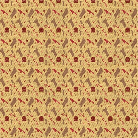 

Ahgly Company Indoor Square Patterned Papaya Orange Area Rugs 8 Square
