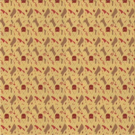 Ahgly Company Indoor Square Patterned Papaya Orange Area Rugs, 8' Square