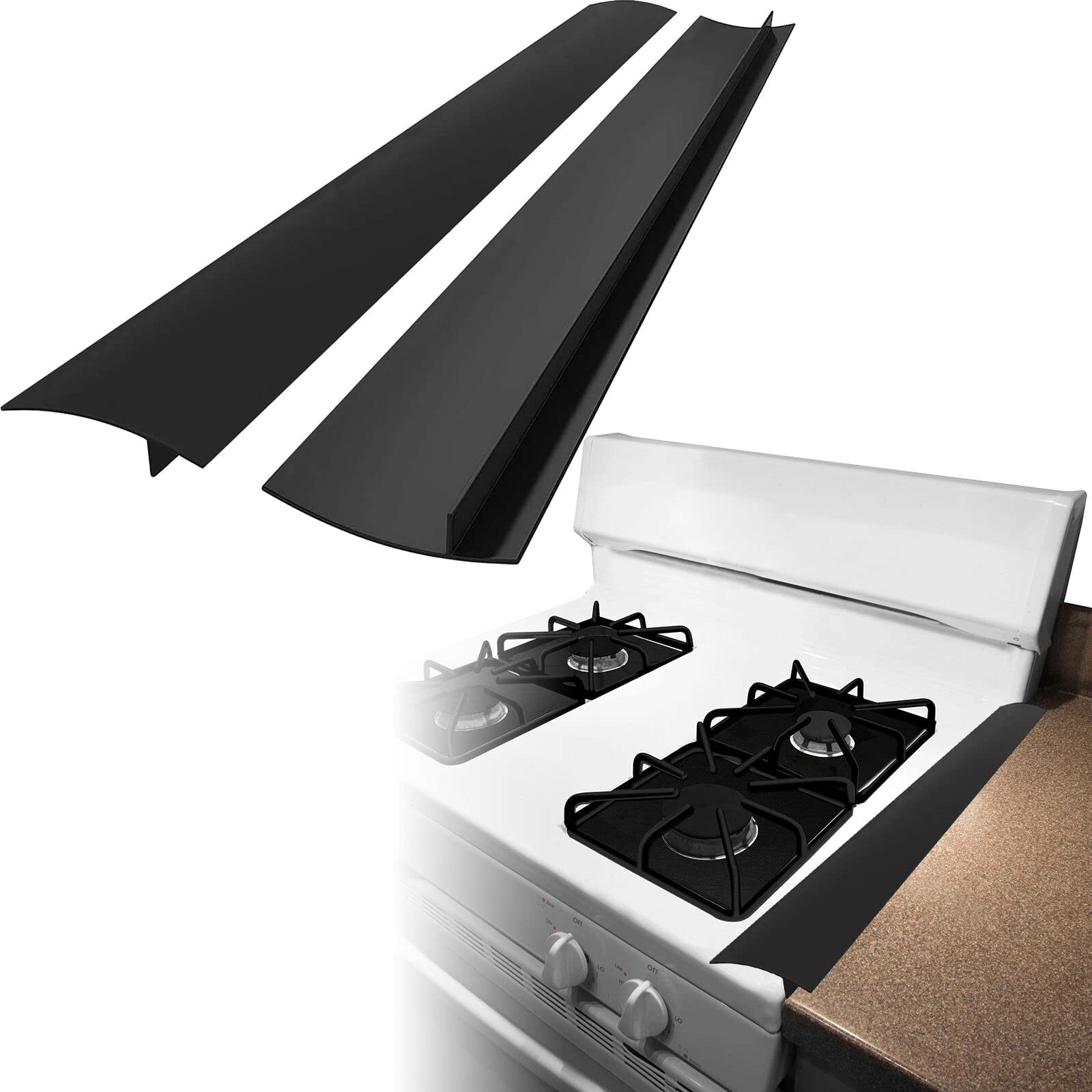 2PCS Stove Gap Covers, 25.6 Long & 0.4 Wide Stove Counter Side Gap  Guards, Oven Gap Filler with Stainless Steel, - AliExpress