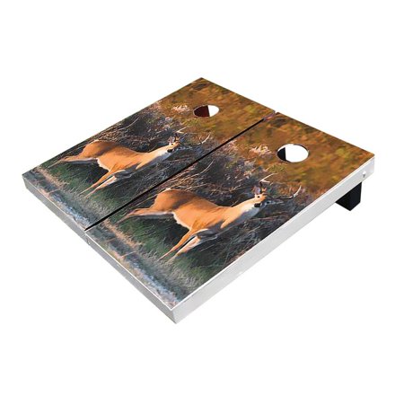 Skip s Garage Deer Solid Wood Cornhole Board Set