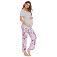 thumbnail image 5 of EKOUAER Women's Maternity Nursing Pajamas Set Breastfeeding Sleepwear Short Sleeve Top & Pants Pjs for Pregnant, 5 of 6