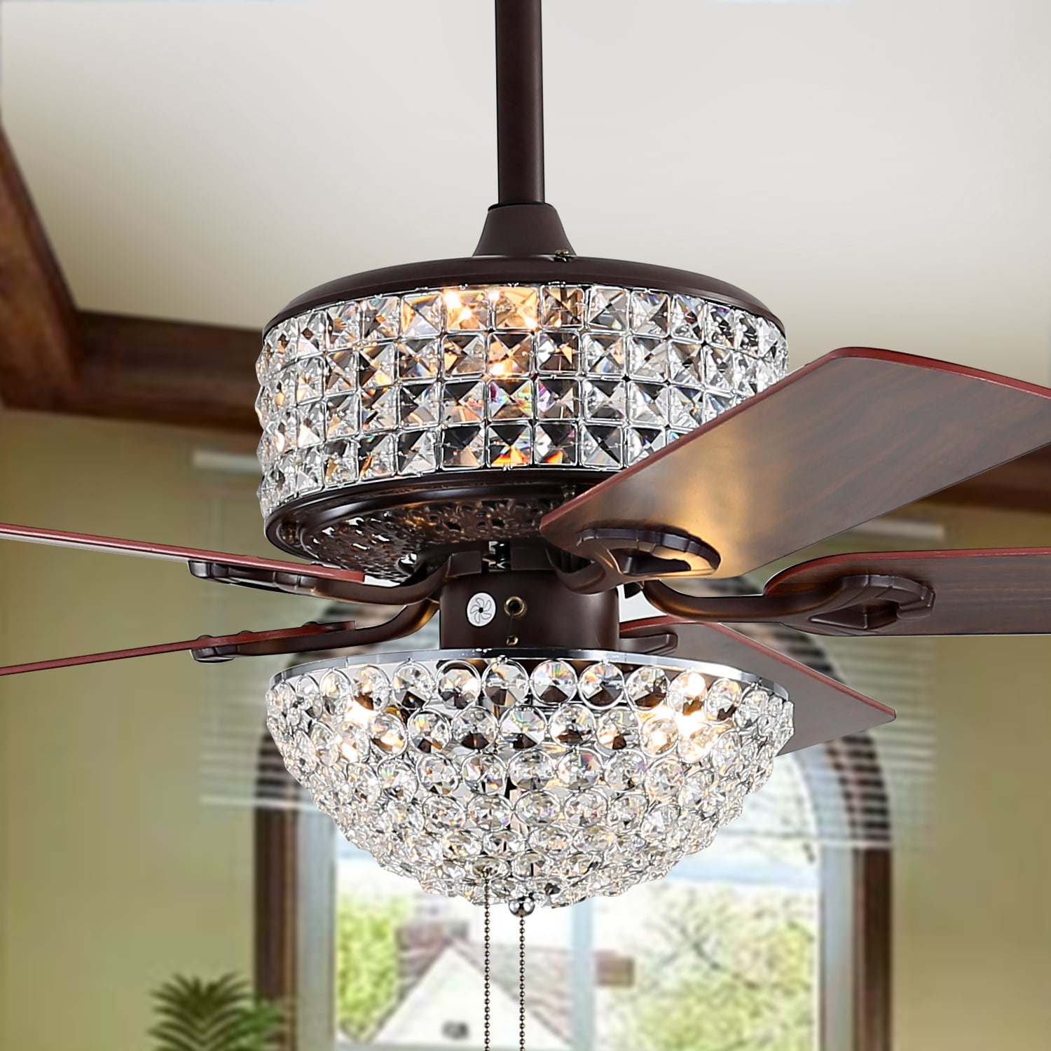 Safavieh Nori 52" Oil Rub Bronze Glam LED Ceiling Fan