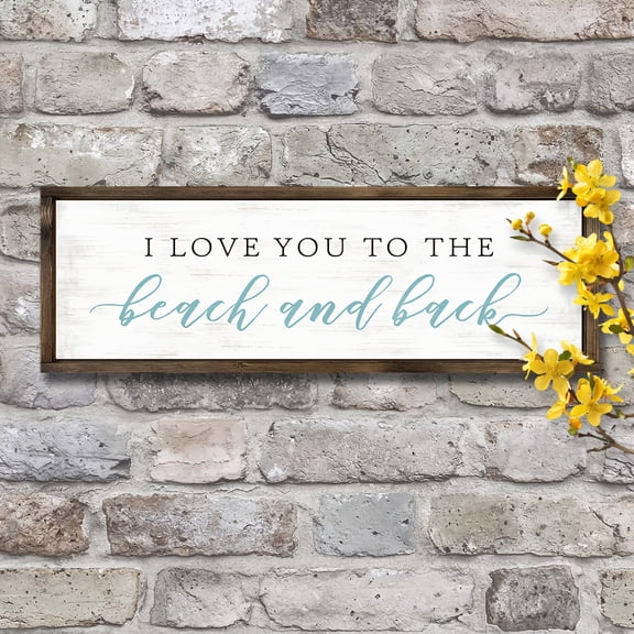 Rustic "I Love You to the Beach and Back" Wooden Sign - Vintage Wall Decor, Perfect for Christmas and Spring Decorations, Ideal for Home, Porch, Bedroom, Living Room, and a Great Holiday Gift