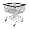 thumbnail image 4 of Rolling Wire Laundry Cart Cabisco Varedor versátil Versátil estante de almacenamiento de estantería seca para el dormitorio del hotel del dormitorio Negro, 4 of 8