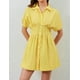 thumbnail image 4 of Vestido JEIBKOUY de verano de manga corta con botones en la parte delantera, amarillo, 4 of 6