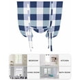 thumbnail image 6 of Navy Blue Plaid Tie Up Curtains for Window, Thermal Insulated Balloon Shade Adjustable Rod Pocket Curtains Valance Panels for Kitchen Bathroom Cafe 42 x 54 Spring Farmhouse Buffalo Checkered, 6 of 6