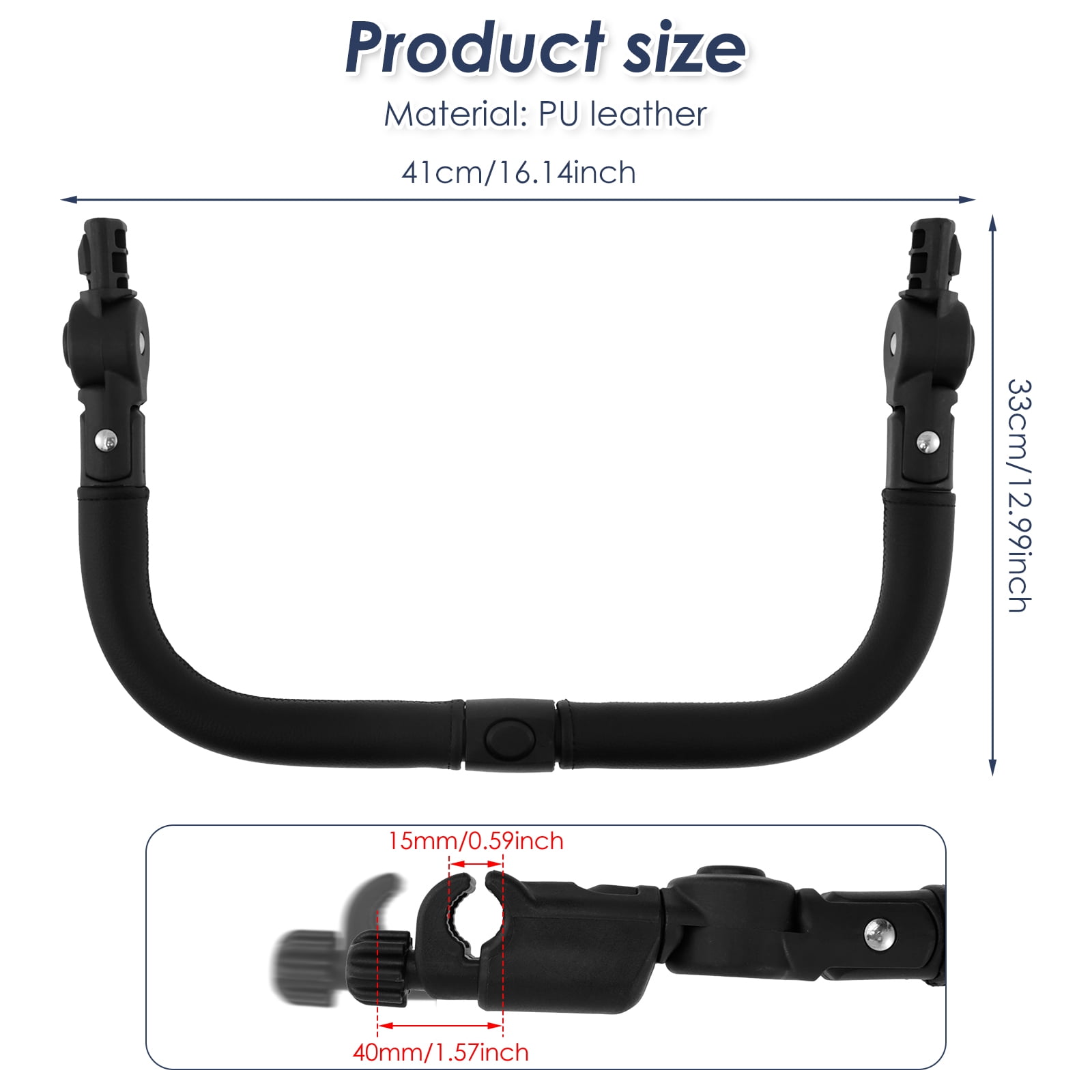 Stroller Bumper Bar Angle Adjustable Armrest Stroller Handle Multifunctional Stroller Bumper Handle Removable Stroller Crossbar for Baby Stroller