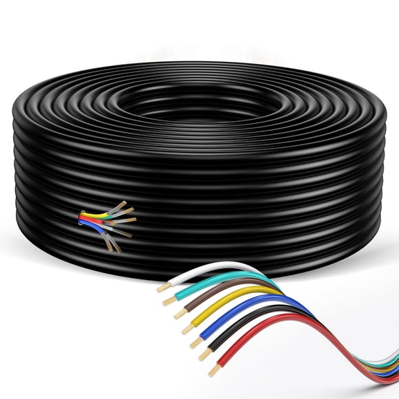 Arnés de cableado para remolque de 7 vías LIMICAR, 14 AWG, 15 m, 7 pines
