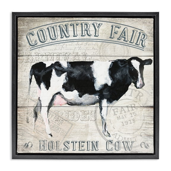 Stupell Industries Rustic Lodge Vintage Country Fair Black Floating Frame Canvas Art, 18 x 18, by Gail Fraser