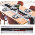 thumbnail image 2 of Black and White Table Runner, Modern Grey Red Art Painting for Kitchen Coffee Table Family Dinners Holiday Parties Wedding Events Decor(13x90 inch), 2 of 6