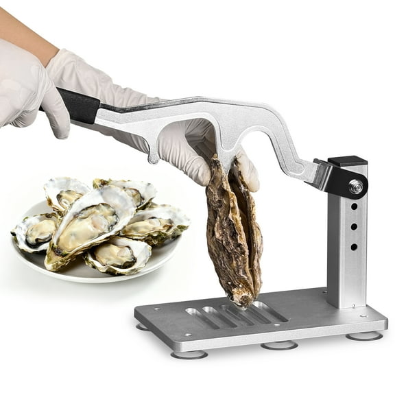 Upgraded Stainless Steel Oyster ShuckerMachine Two Cutter Head, All Metal DurableOyster Clam Opener Tool Set,Oyster OpenerMachine for Seafood Restaurants, HomeKitchens
