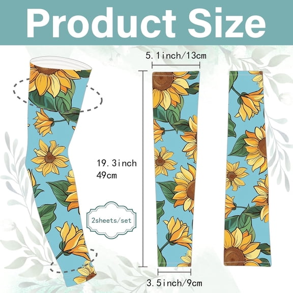 1 pair Polyester Ice Silk Sleeves Sun Protection Sleeve for Women Flower 490x130x90mm