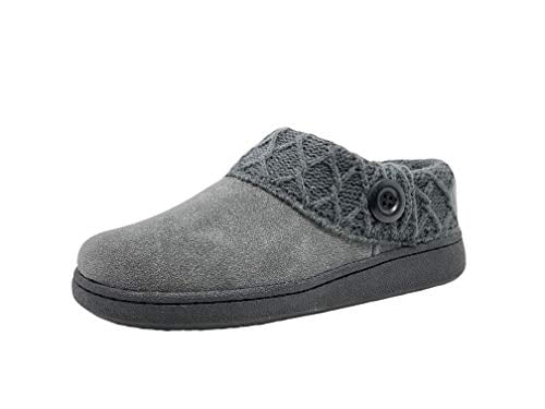 Attent details Inloggegevens Clarks Suede Knitted Collar Clog Plush Faux Fur Lining Slippers Grey/Grey X  (7, Grey/Grey X) - Walmart.com