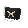 thumbnail image 2 of Unique Bargains 1 Pc Butterfly Pendant Lace Bow Makeup Bag Black Polyester, 2 of 6