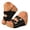 Black, variant on Slip on Wedge Sandals for Women Comfortable Platform Slides Dressy Casual Summer Beach Cork Footbed Shoes 2026 Black Size 8.5