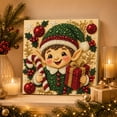 thumbnail image 4 of Christmas Elves Diamond Art Kit, Framed 3D Pearl Painting for Adults, 20x20cm Cute Holiday Wall Art with Beads, Complete Craft Set for Home Decor, Relaxation & Gift, 4 of 4